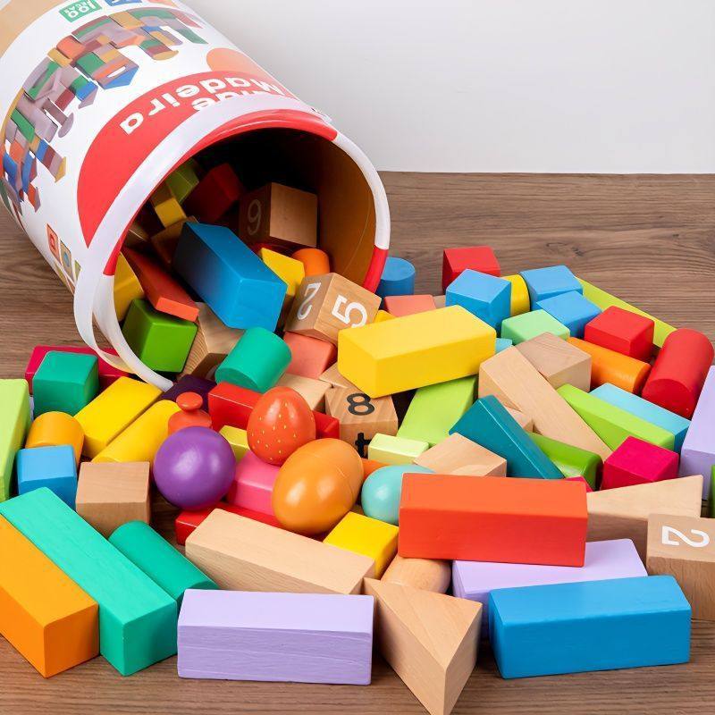 一百颗木质儿童积木拼装益智头大颗粒大号宝宝礼物城堡玩具多功能,淘宝优惠券,粉丝福利购,淘宝优惠卷