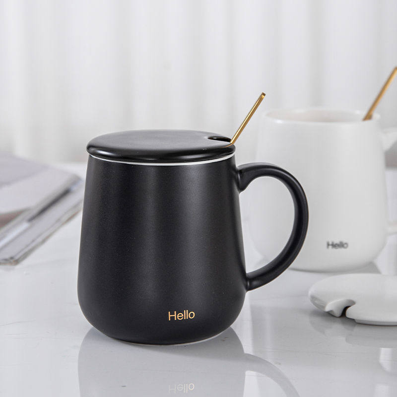 简约马克杯咖啡杯带盖带勺陶瓷杯子情侣水杯女办公室茶杯男生家用,淘宝优惠券,粉丝福利购,淘宝优惠卷
