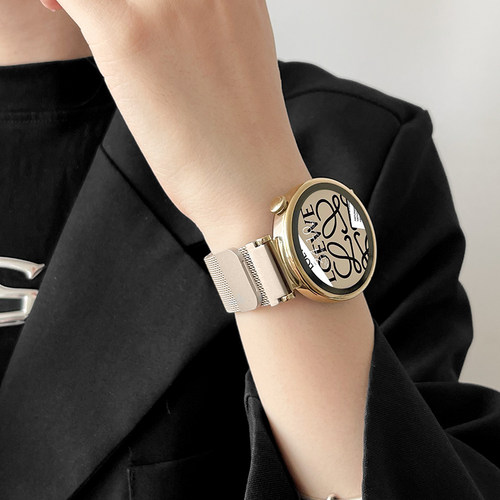 适用华为gt4手表带金属磁吸gt5/6智能手表watch4/3pro手表带新款watchgt3女款腕表41mm表带高端gt2荣耀手表链 - 图0