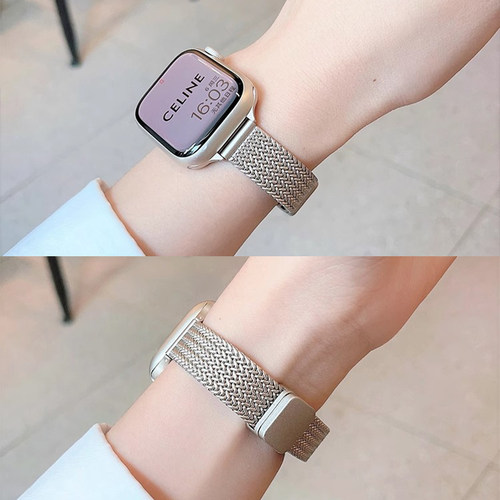 适用iwatchs9表带系列s10高级感女款applewatchs9新款11苹果手表链s87手表带6小众iwatchse2金属磁吸腕带质感 - 图0