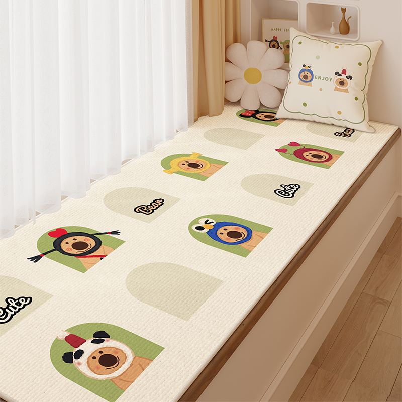 新款卡通飘窗垫窗台垫榻榻米卧室主卧阳台垫四季通用坐垫可定制 - 图0