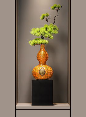 五福临门葫芦摆件客厅招财玄关壁龛花瓶装饰新中式乔迁新居礼物