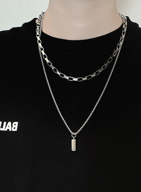 长条项链2022新款潮酷情侣锁骨链