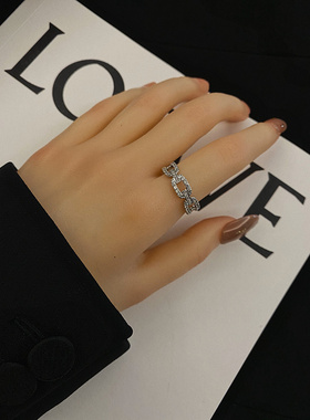 轻奢iam精致镶钻日韩925银女戒指