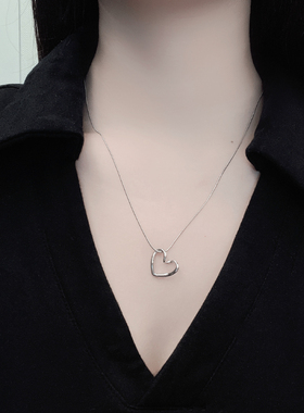 其他钛钢钛钢细蛇链女爱心项链