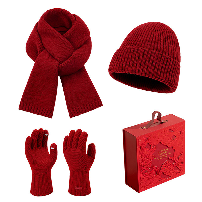 冬季羊毛围巾帽子手套三件套高档礼盒送男女朋友生日惊喜保暖围巾,淘宝优惠券,粉丝福利购,淘宝优惠卷