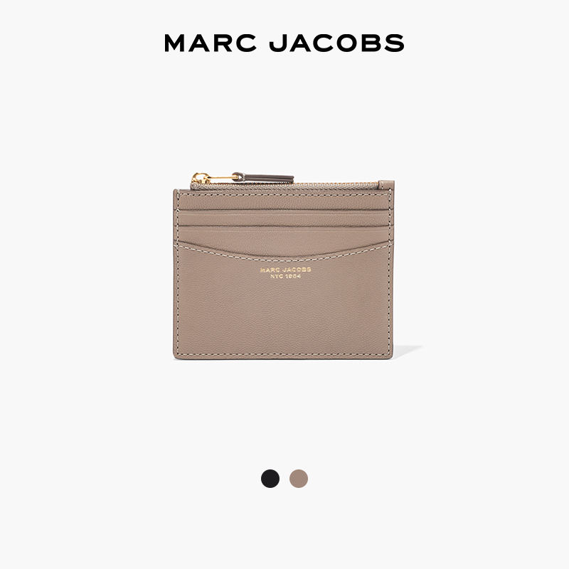 【季末折扣】MARC JACOBS  ZIP CARD CASE 羊皮拉链零钱包卡包 - 图0