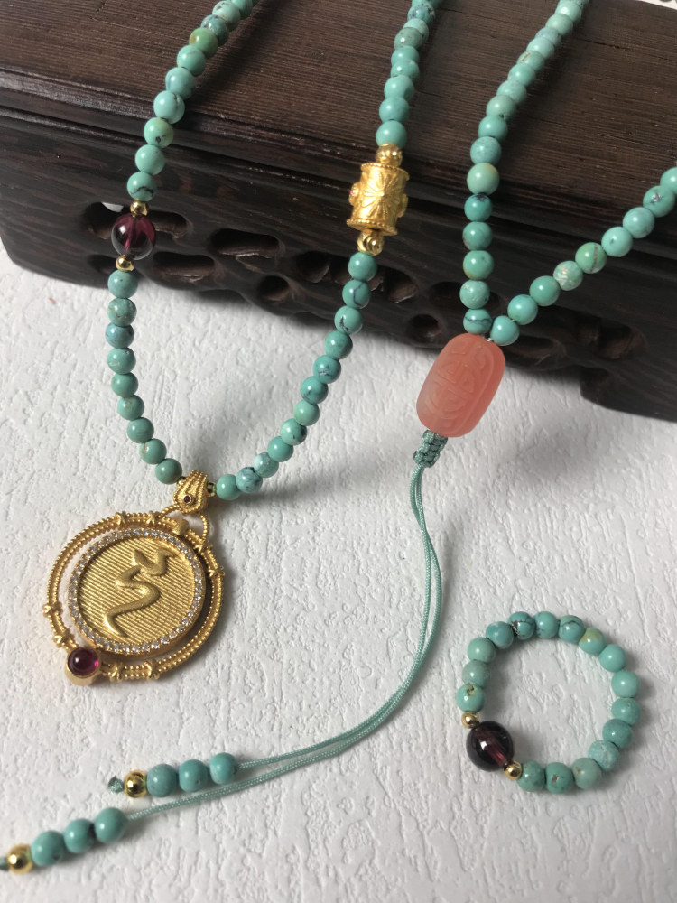 Raw Turquoise 925 Silver Seed Pendant Necklace