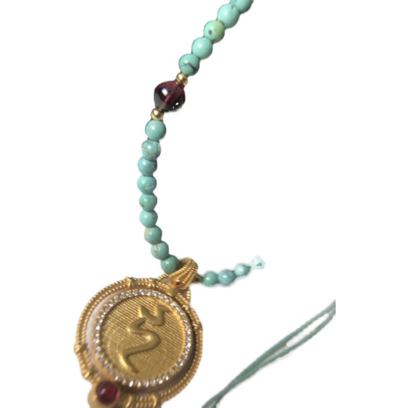 Raw Turquoise 925 Silver Seed Pendant Necklace