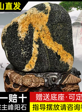 泰山青石原石庭院靠山石中式摆件