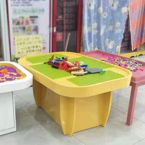 Toy Building Blocks Table Children Amusement Park Puzzle Multifunction Commercial Baking Varnish Space Great Sand Table Terrace Square Swing Stall