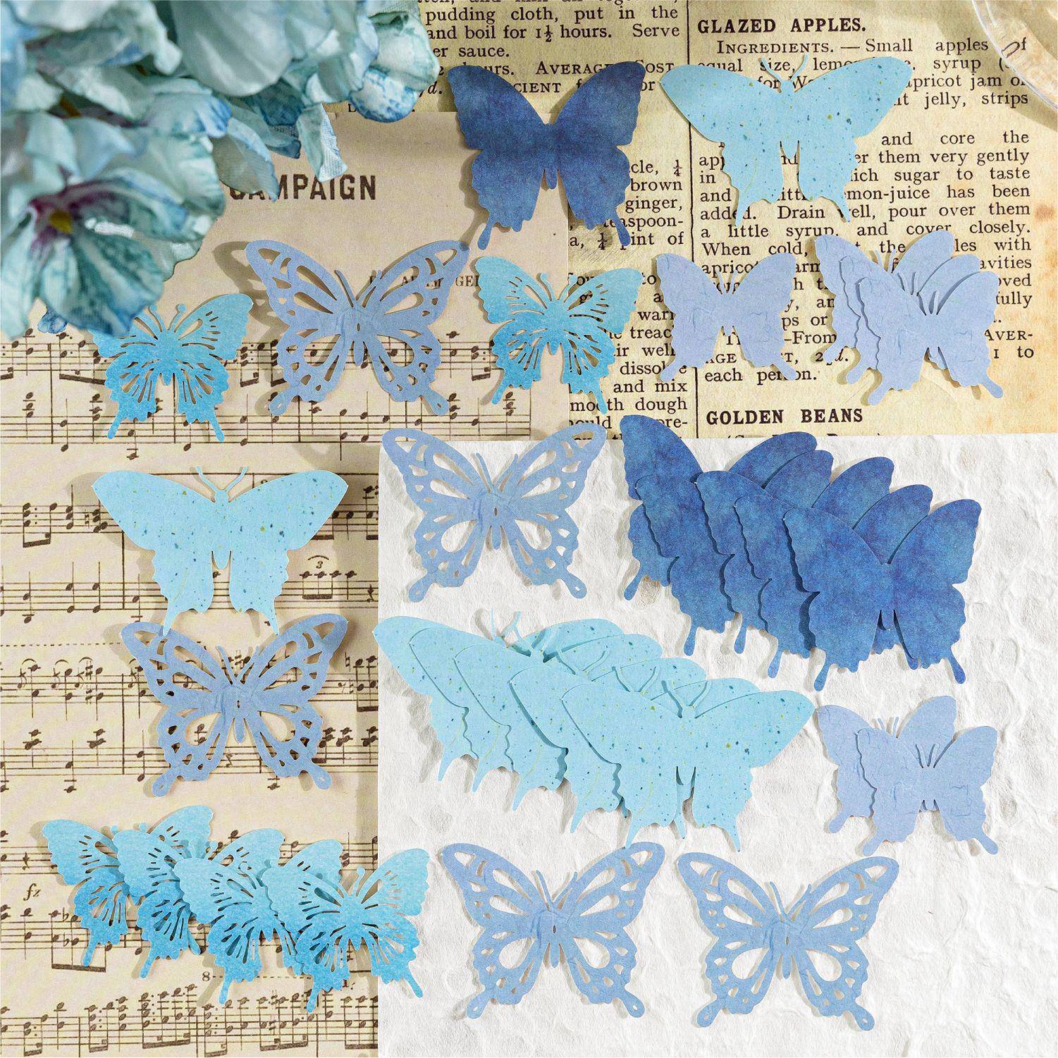 陌墨压花材料包 蝴蝶拾物集系列复古镂空百搭素材手帐痛包diy拼贴 - 图1