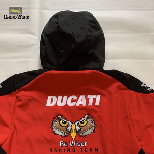 老幺DUCATI杜卡迪厂队骑行服 英冠BSB骑士外套连帽冬季猫头鹰软壳 - 图3