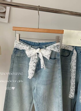 韩系复古蕾丝腰带小众设计感