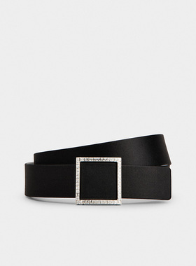 【代言人同款】Roger Vivier/新品RV配饰Trompette方扣织物腰带