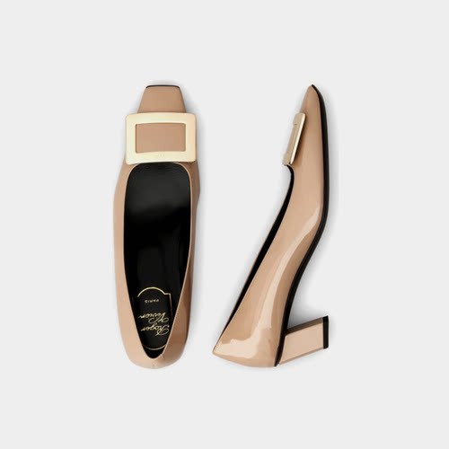 Roger Vivier/RV女鞋Belle Vivier漆皮方扣高跟单鞋 - 图1