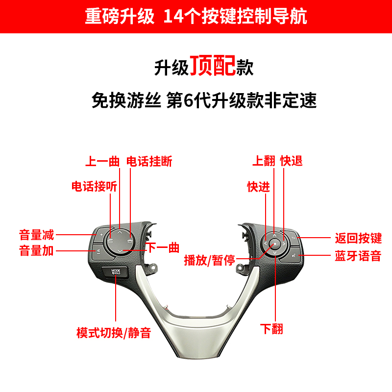 适用丰田14-18老款卡罗拉雷凌多功能方向盘按键定速巡航配件改装-图2