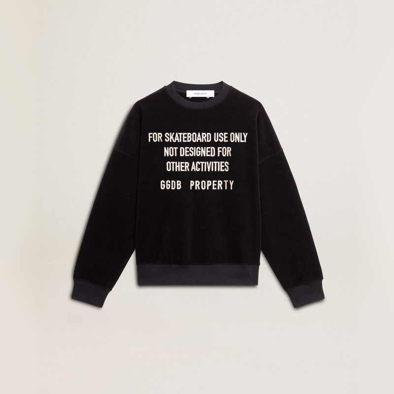 Golden Goose男Journey字母黑色圆领运动卫衣GGDB - 图2