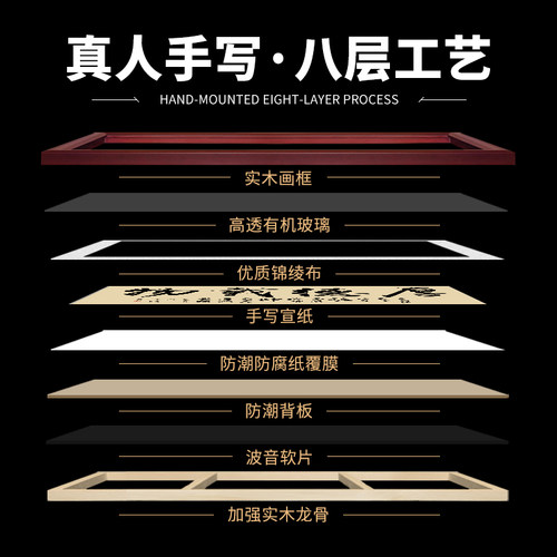 厚德载物字画手写真迹办公室挂画书法作品书房茶室装饰画牌匾壁画 - 图3