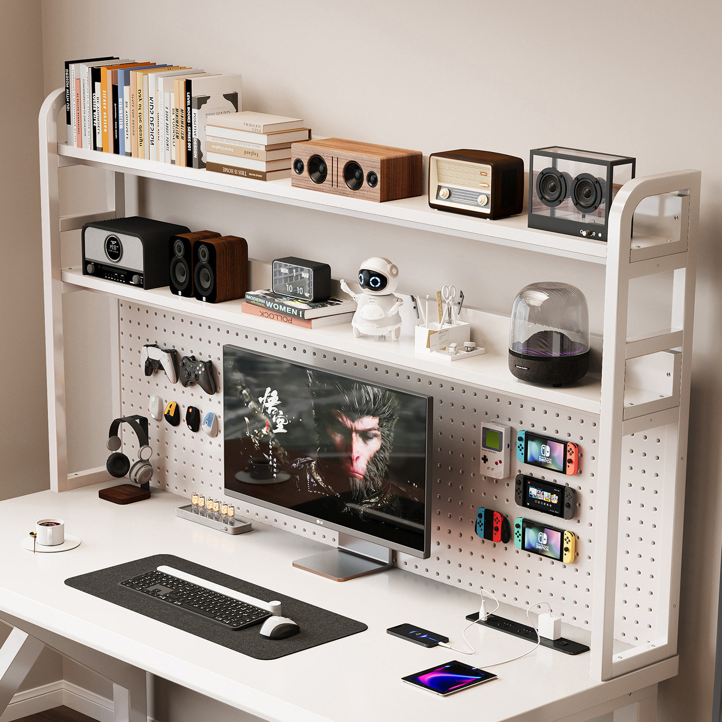 Pure pine wood to create solid wood laminate perforated board storage rack