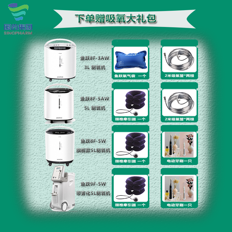 鱼跃制氧机医用级5L浓度90%吸氧器家用吸氧机老人孕妇氧气机家庭-图1