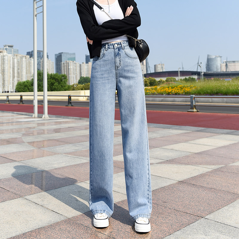 高腰阔腿2020新款潮直筒秋冬牛仔裤 丹芷汐牛仔裤