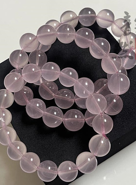 天然果冻粉晶大颗粒手链 diy透体粉水晶散珠串珠配饰件手串配珠