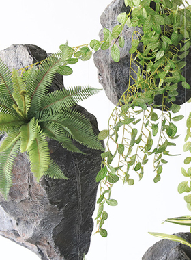 悬挂PU装饰禅意室内装置仿真石头