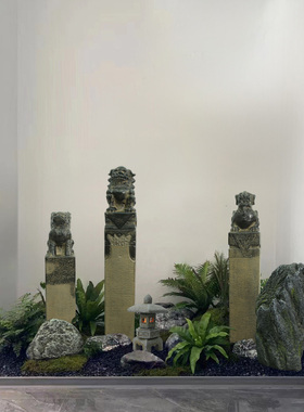 玻璃钢造景中式庭院栓马柱摆件