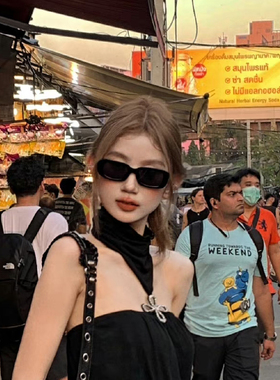 网红墨镜女潮欧美长方形小框辣妹