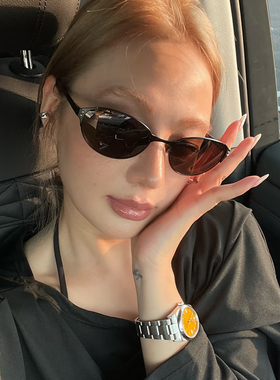 酉事2025新款时尚金属防晒猫眼太阳镜女欧美ins网红辣妹个性墨镜