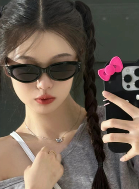 gm黑框猫眼女潮小框墨镜高级感男