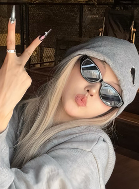 酉事复古猫眼框美式墨镜女潮高级感遮阳近视可配度数辣妹太阳镜男