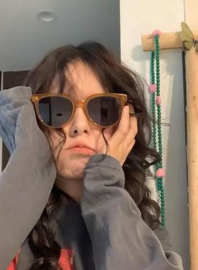 复古橘色墨镜防紫外线