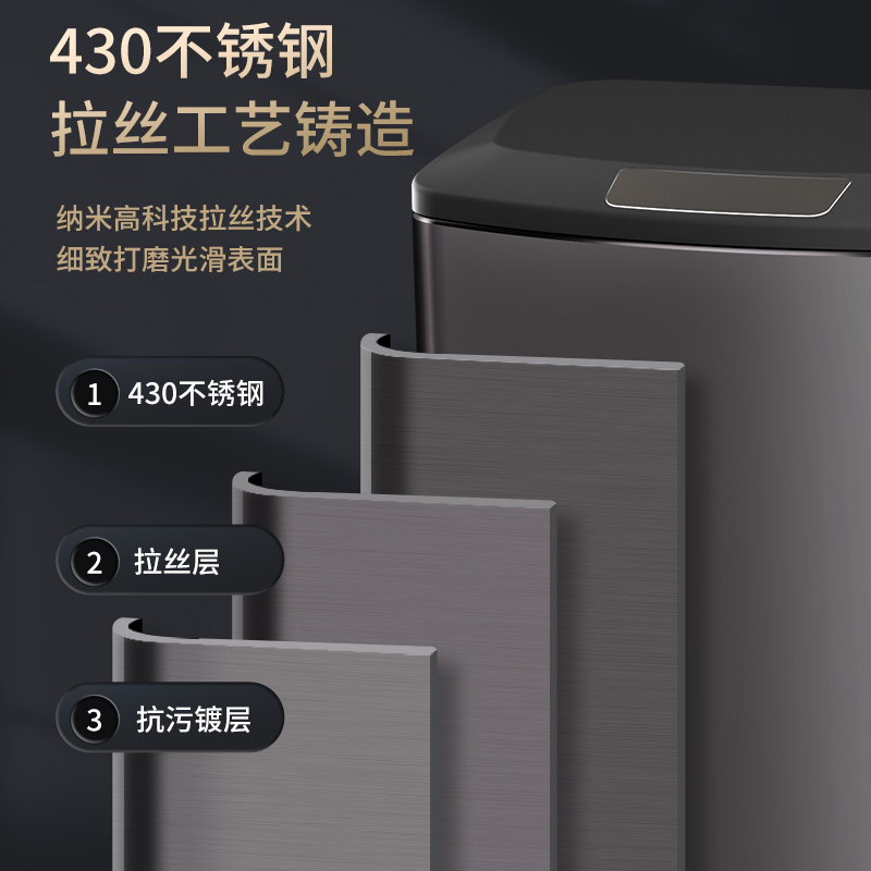 厨房垃圾桶家用不锈钢客厅脚踏式卫生间厕所脚踩带盖大号大容量筒