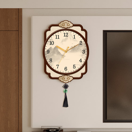 New Chinese style silent quartz clock without punching wall clock