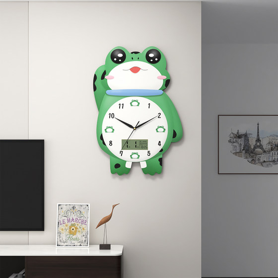 Internet celebrity frog home clock mute without punching holes