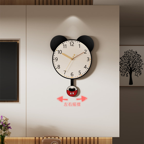 Swinging Silent Living Room Cartoon Perpetual Calendar Wall Clock