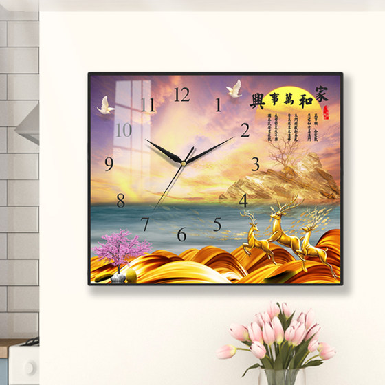 Meter box decorative painting with clock without punching