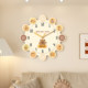 Cream style clock wall clock for living room and home without punching