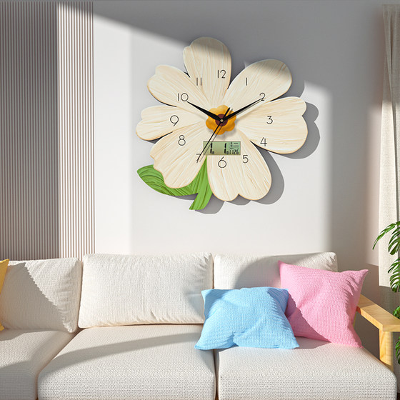 Tempered crystal film wooden silent decorative picture wall clock