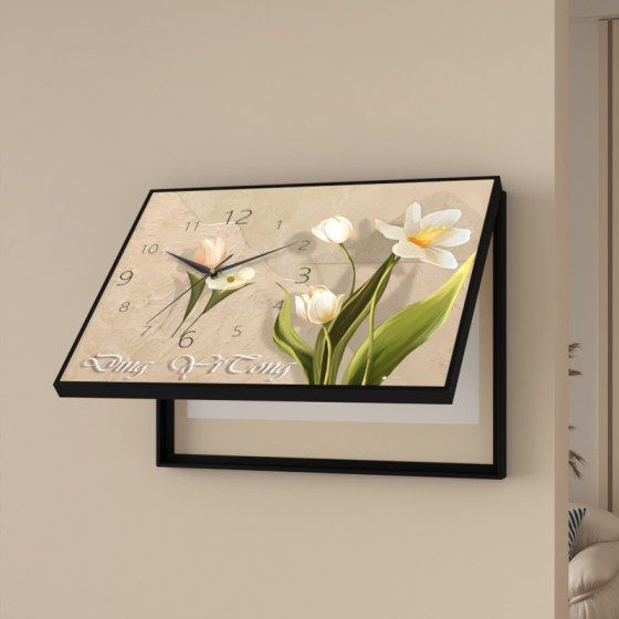 Silent Quartz Clock for Hanging Pictures without Punching to Cover Defects