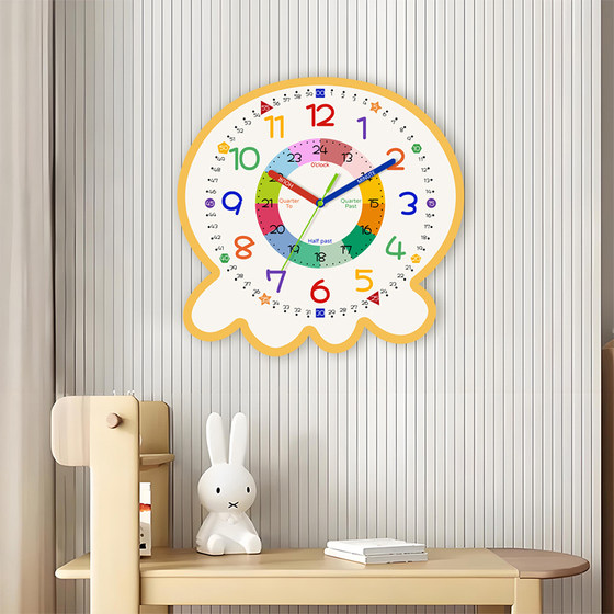 New early childhood education wall clock learning clock for living room and home use