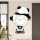 Cute panda feet swinging wall clock silent and punch-free