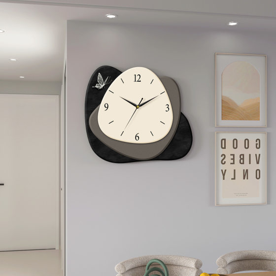 Art decorative painting clock wall clock silent punch-free