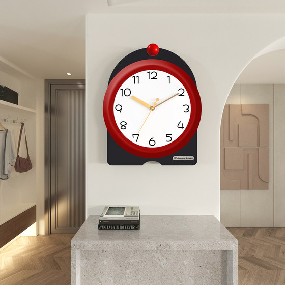 High-end silent wall clock for living room and home without punching