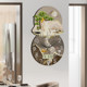 Decorative painting with clock and clock, perpetual calendar wall clock without punching