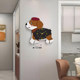 Cute dog swing clock home wall clock without punching