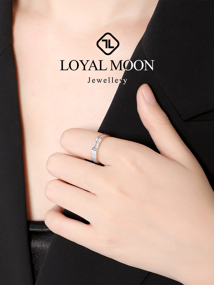 莫桑石女男士求婚小众单身钻戒指 赤月戒指/指环