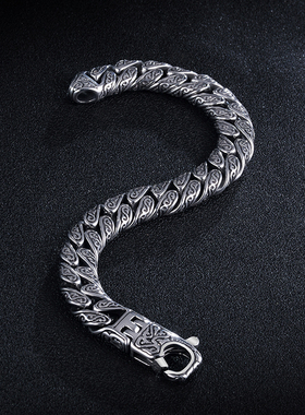 赤月男士钛钢手链复古潮流手链